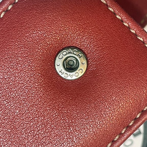 Coach Red Leather Mini Case Vintage - Picture 5 of 6